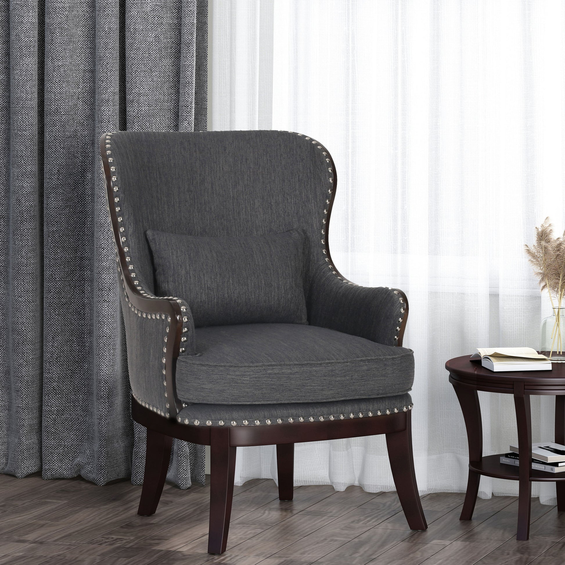 Accent Chair Charcoal Fabric