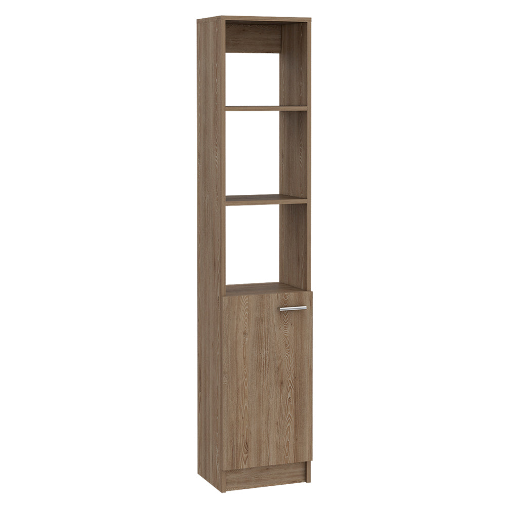 Malaga Linen Cabinet, Two Interior Shelves, Three External Shelves, Single Door Pine Beige 1 5 Bathroom Freestanding Modern Particle Board Particle Board