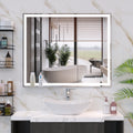 30X36 Inch Led Bathroom Vanity Mirror Wall Mounted Adjustable White Warm Natural Lights Anti Fog Touch Switch With Memory Modern Smart Large Bathroom Mirrors Silver Aluminium