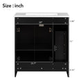 30 Inch Black Bathroom Vanity With Ceramic Sink Combo, Abundant Storage Cabinet 2 Soft Close Doors And Double Tier Deep Drawer Black Bathroom Mdf