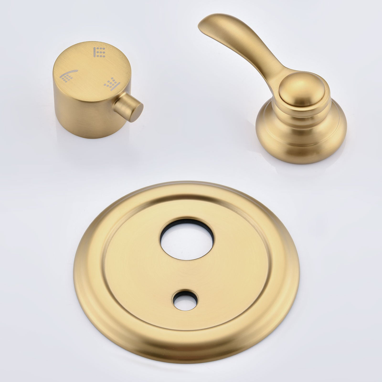 Brushed Gold Shower System With Handheld And 4 Body Sprays Brushed Gold Brass