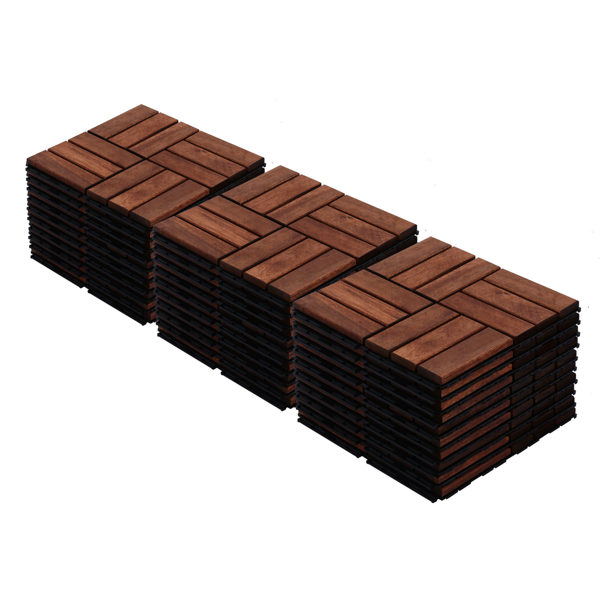 Acacia Wood Interlocking Deck Tiles Checker Pattern, 10Pcs 12" X 12" Square Brown Acacia Hardwood Outdoor Flooring For Patio, Bancony, Pool Side,.. Brown Garden & Outdoor Acacia Wood