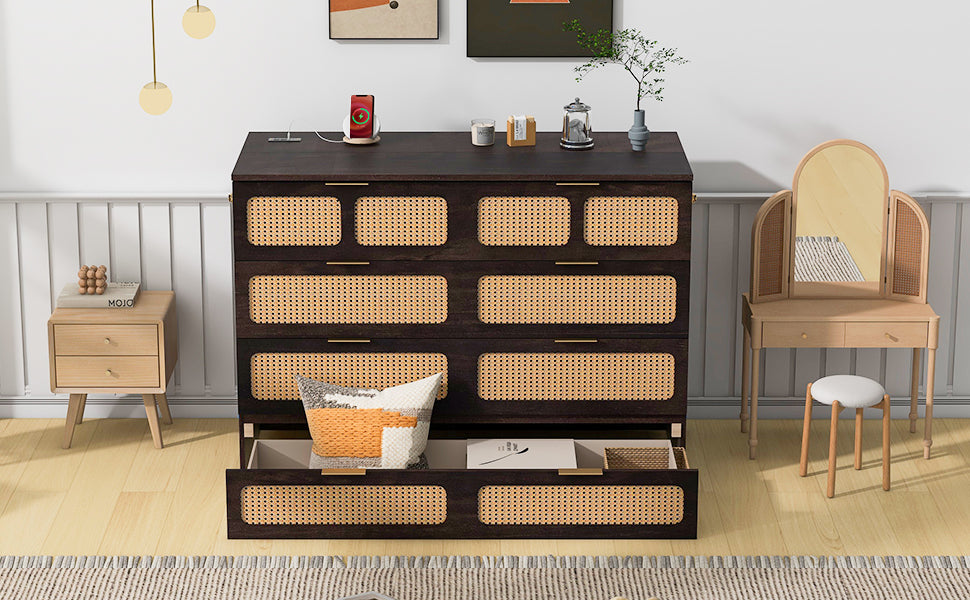 Full Size Murphy Bed With Large Drawers,Espresso Full Espresso Plywood