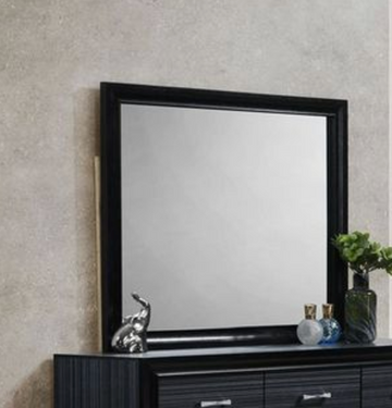 Naima Black Finish Mirror Black Mirror,Synthetic Wood