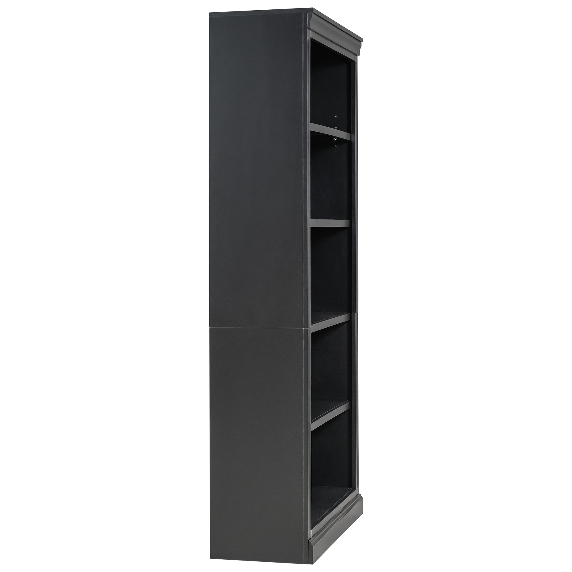 83" Tall Wood Bookcase,5 Tier Home Decor Bookshelves With Adjustable Storage Shelves,Storage Organizer For Cds Books Movies,Free Standing Storage Shelves For Living Room,Home Office,Black Black Solid Wood Mdf