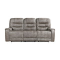 Grayish Brown Modern Reclining Sofa Set 3Pc Sofa Loveseat Chair Plush Seating, Polished Microfiber Upholstery Solid Wood Frame Living Room Furniture Brown Gray Microfiber Wood Primary Living Space Modern Plywood,Solid Wood 6 Seat