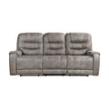 Grayish Brown Modern Reclining Sofa Set 2Pc Sofa Loveseat Plush Seating, Polished Microfiber Upholstery Solid Wood Frame Living Room Furniture Brown Gray Microfiber Wood Primary Living Space Modern Plywood,Solid Wood 5 Seat