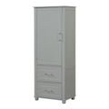 Tall Bathroom Storage Cabinet, Freestanding Storage Cabinet With Two Drawers And Adjustable Shelf, Mdf Board With Painted Finish, Grey Grey Mdf