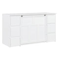 Twin Size Murphy Bed With Drawers, Cabinets And Usb Ports,White Twin White Mdf Lvl