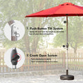 10Ft Patio Umbrella, Outdoor Table Umbrella With Push Button Tilt And Crank, Uv Protection Waterproof Market Sun Umbrella With 8 Sturdy Ribs For Garden, Deck, Backyard, Pool Brick Red Brick Red Round Uv Resistant Umbrellas Aluminium