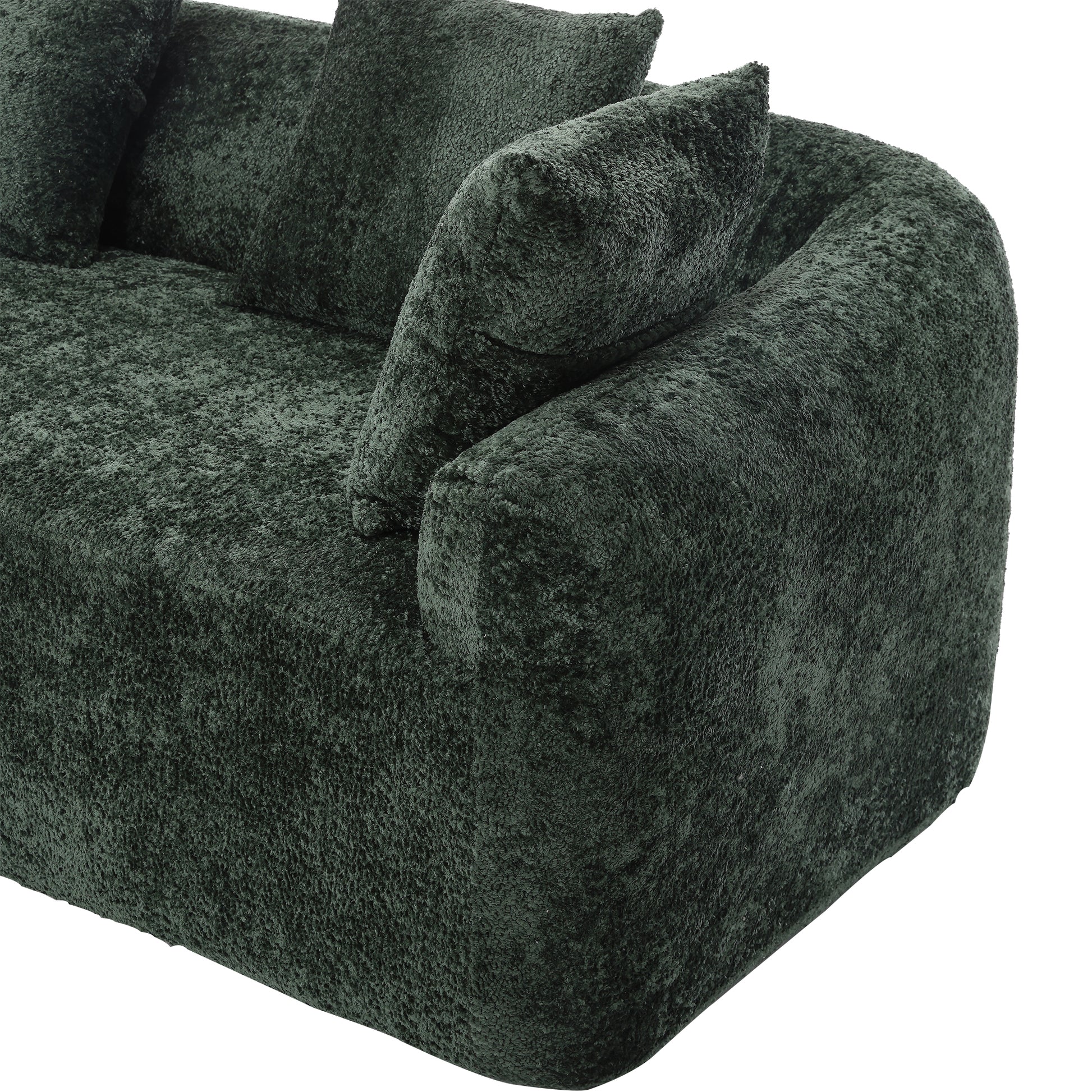 Coolmore Boucle Sofa 3 Seater For Living Room Oversized Comfy Sofa L Shape Sofa Couch With Chaise Home Furniture Sleeper Sectional Sofa For Apartment, Office Left Hand Facing Green Green Primary Living Space Foam Boucle 3 Seat