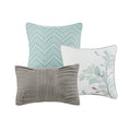 6 Piece Printed Quilt Set With Throw Pillows Aqua King Cal King King Aqua Cotton