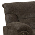 Transitional Chenille Fabric & Wood Sofa With Padded Armrests, Brown Brown Wood Fabric