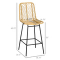 Homcom Rattan Bar Stools Set Of 4, 26