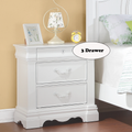 White 3 Drawer Nightstand With Hidden Top Drawer White 3 Drawers Bedroom Rectangle Pine Felt Lined Drawers White Pine