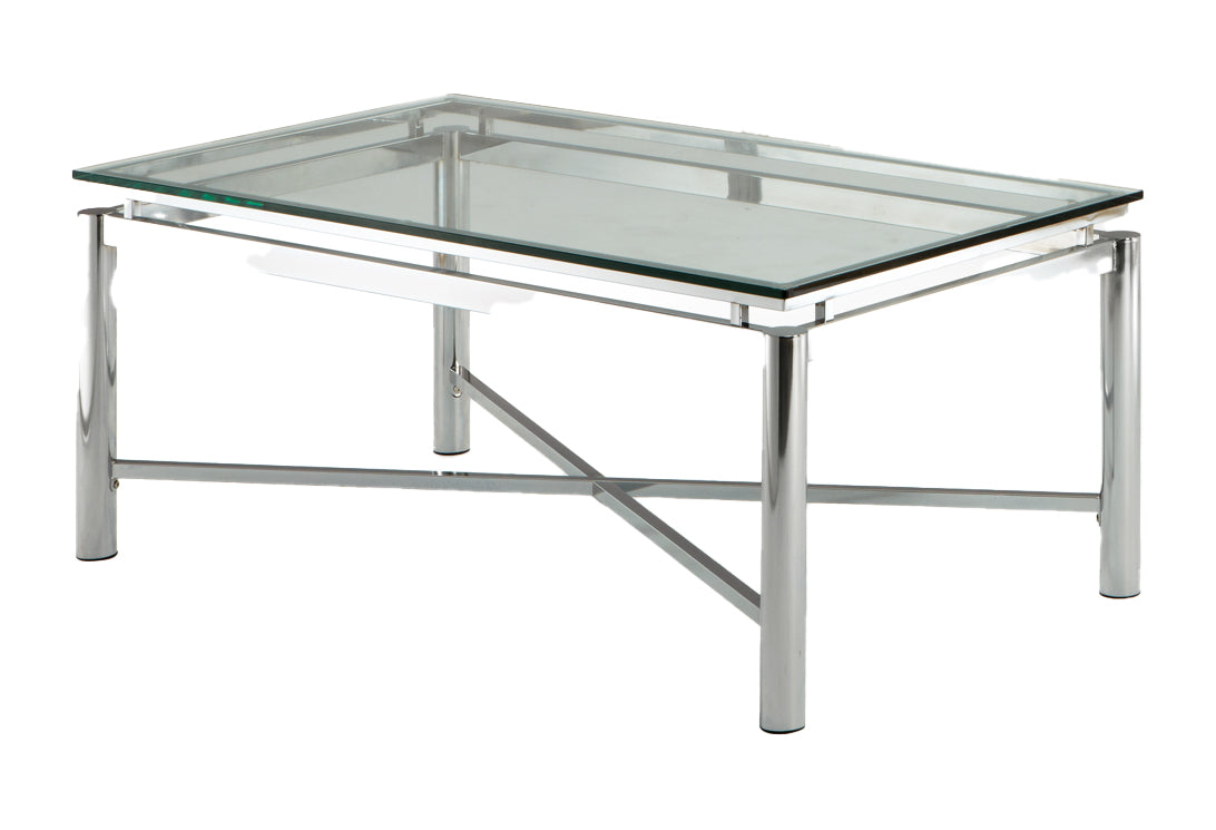 Nora Coffee Table Clear Clear Stainless Steel