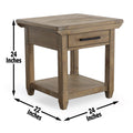 Riverdale End Table Brown Brown Wood