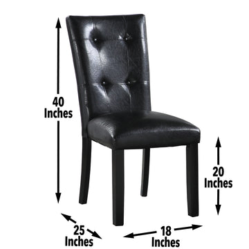 Sterling 5 Piece Dining Set Black Black Wood