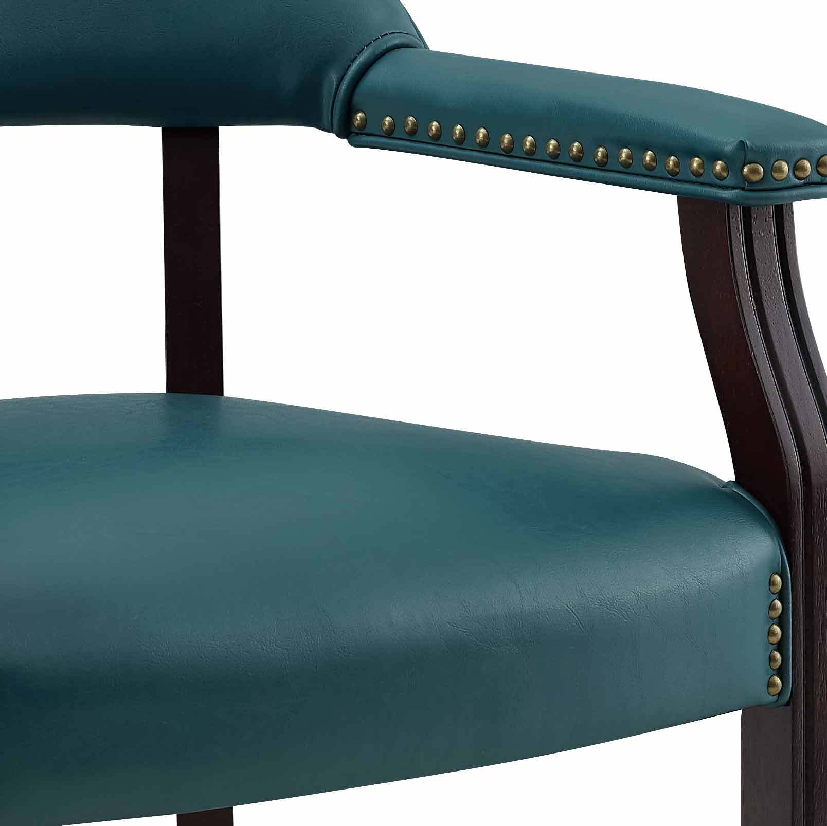 Tournament Arm Chair With Casters Blue Light Blue Wood