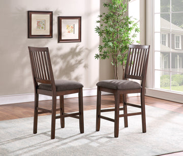 Yorktown Counter Chair Set Of 2 Dark Brown Dark Brown Wood