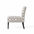 Accent Chair Grey Ivory Fabric