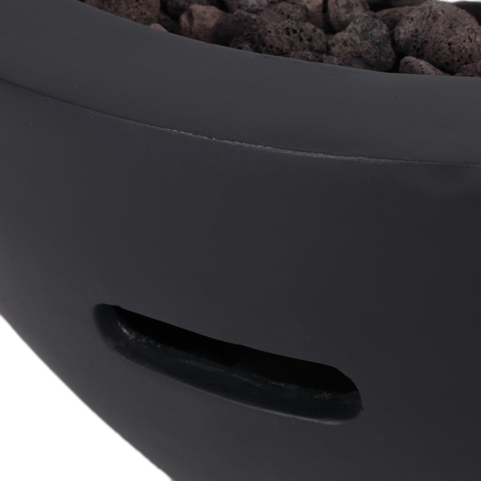 27" Bowl Shaped Mgo 40,000 Btu Propane Fire Pit, Dark Grey Tank Cover Not Included Dark Grey Magnesium Oxide