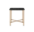 Daxton Square End Table With Faux Marble Top Black Black Wood