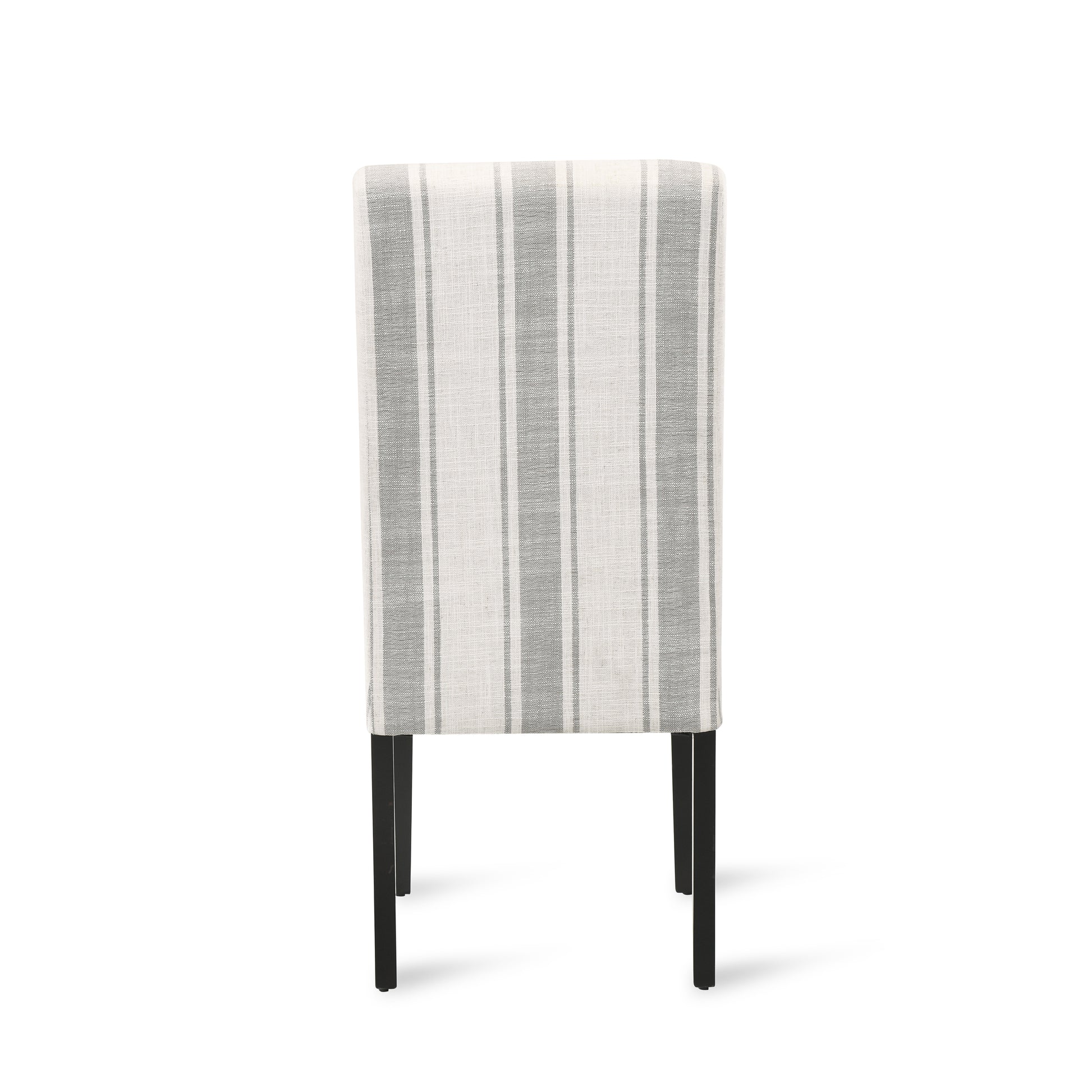 Dining Chair Grey Stripe Fabric