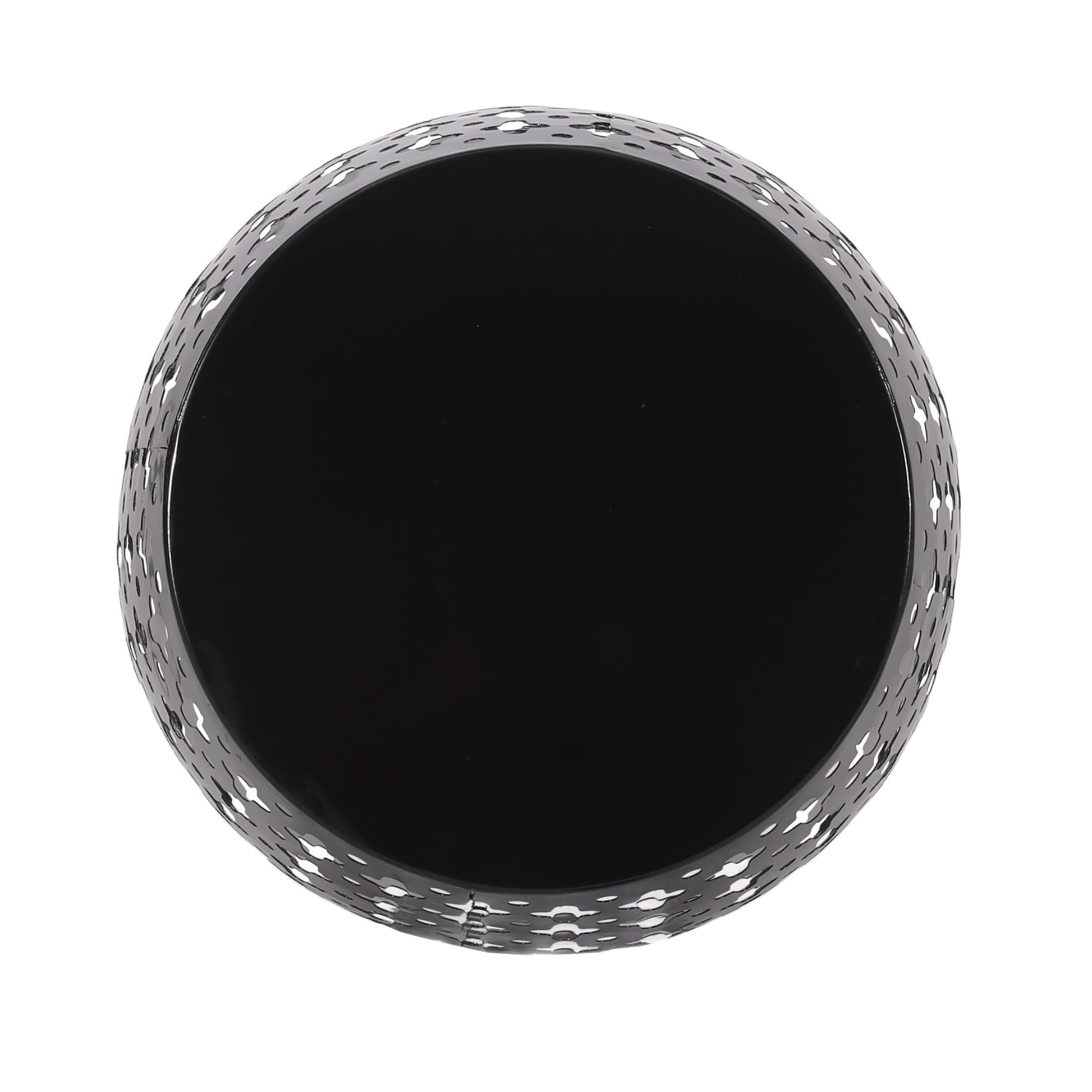 Metal End Table Large Black Iron