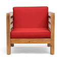 Oana Club Chair Red Wood Fabric