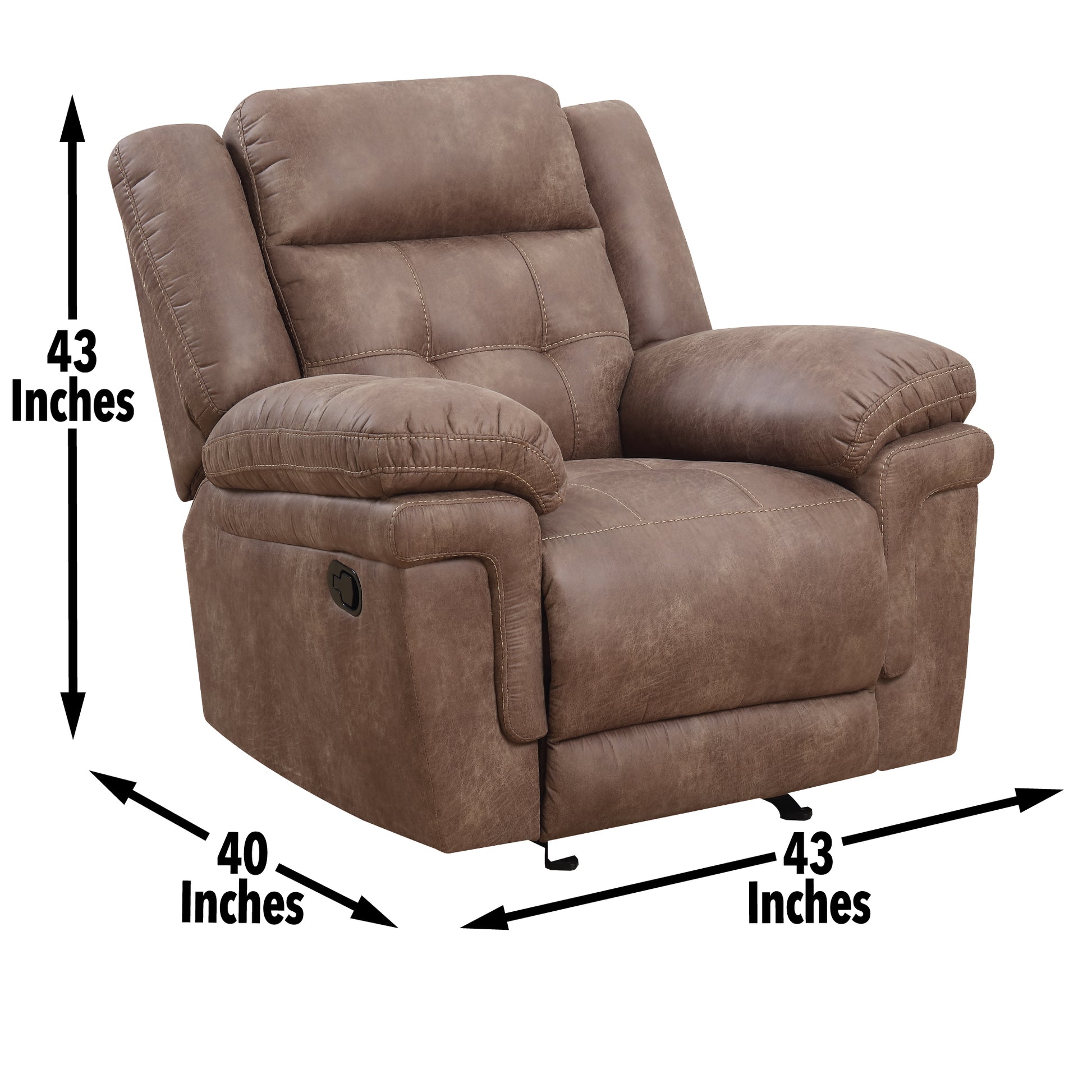 Anastasia Glider Recliner Brown Brown Fabric