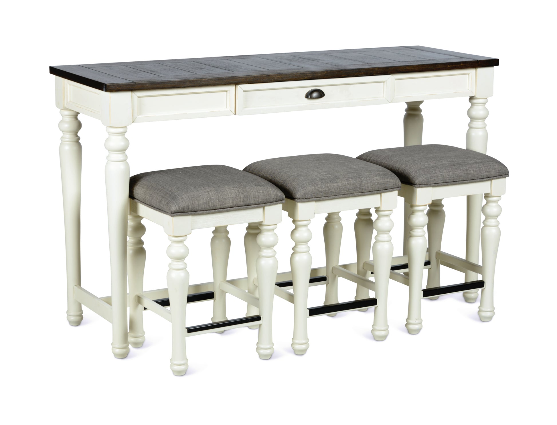 Joanna 4 Piece Bar Set White White Wood