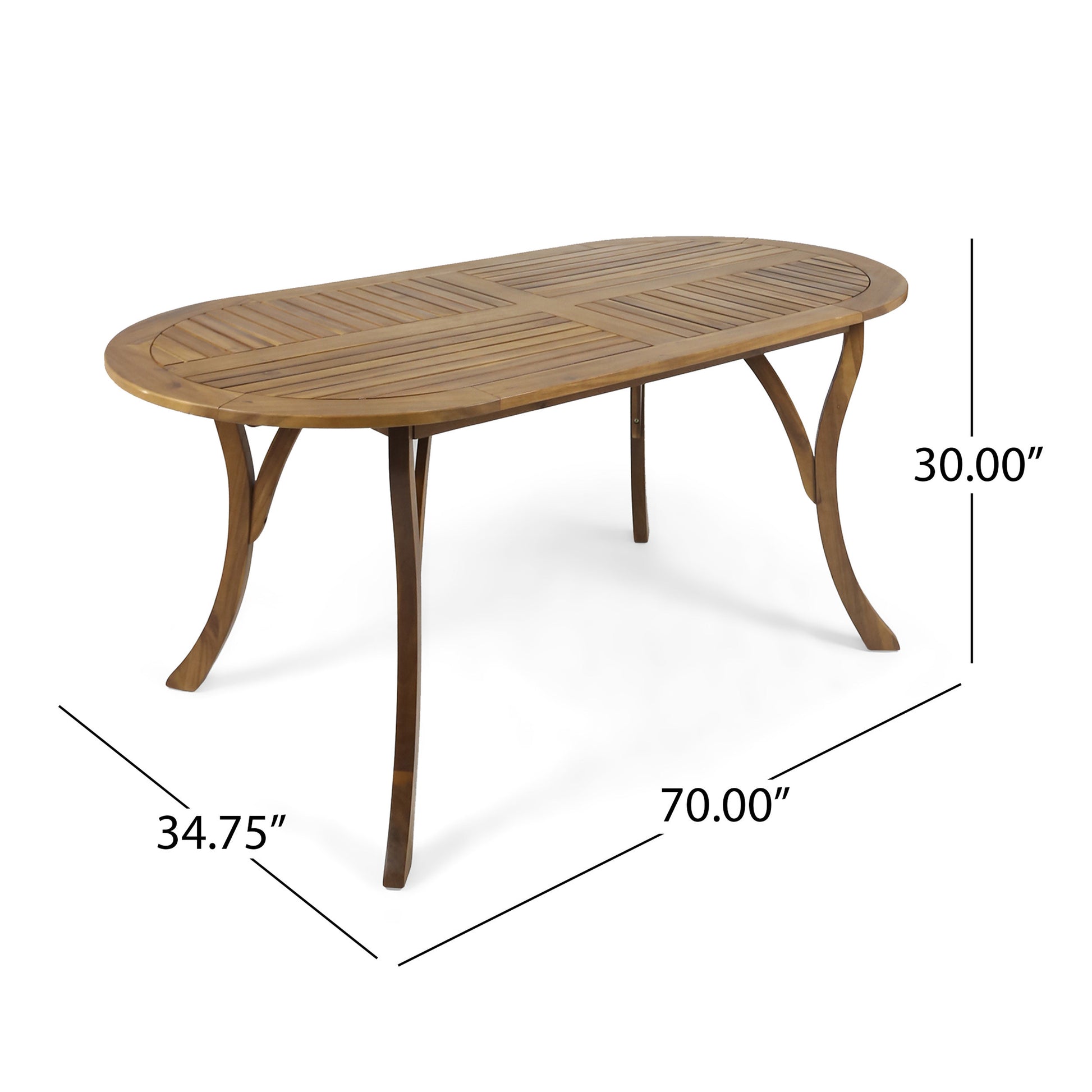 Acacia Wood 70" Dining Table - Teak Wood