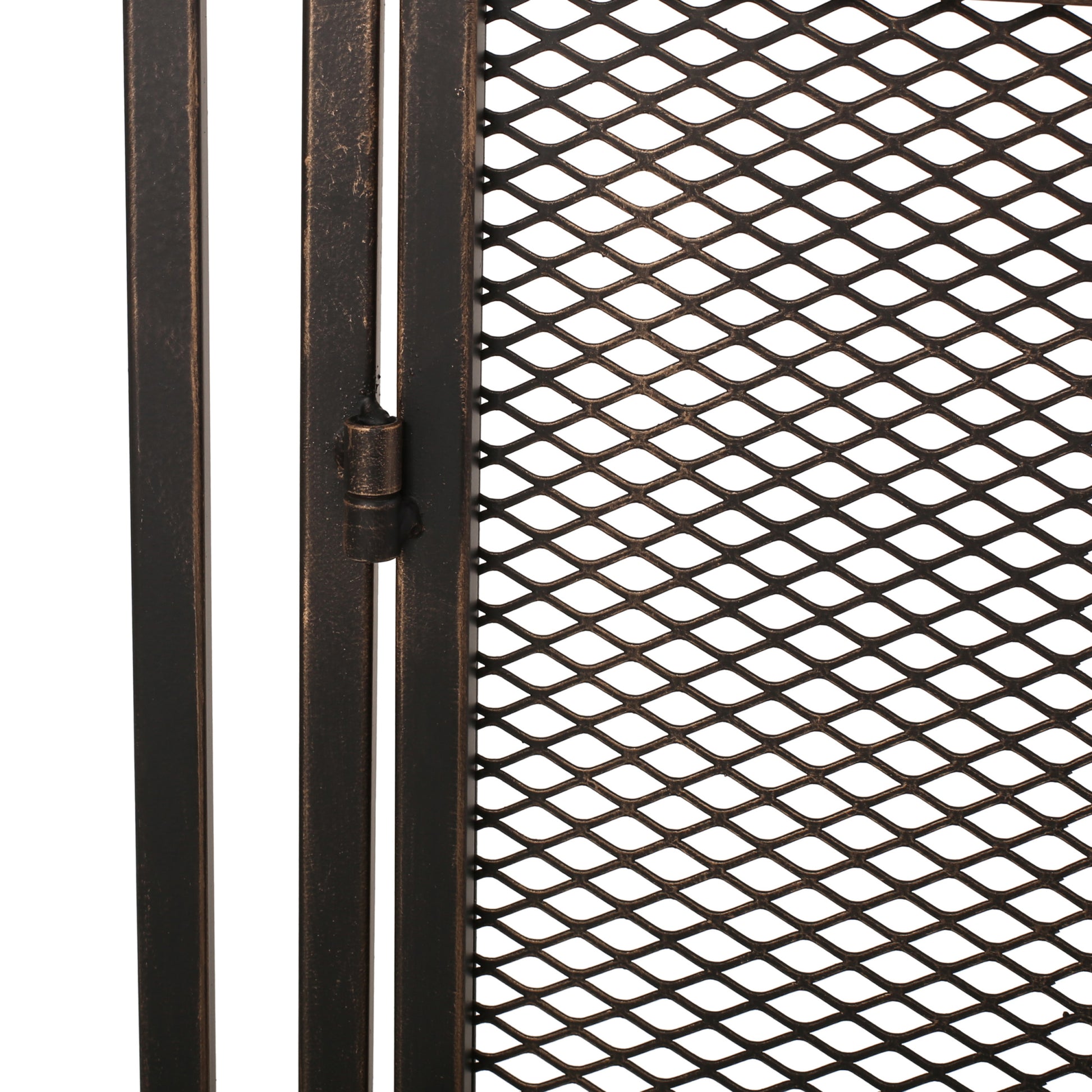 Fireplace Screen Black Gold Iron