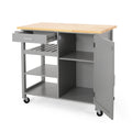 Kitchen Cart Grey Wood