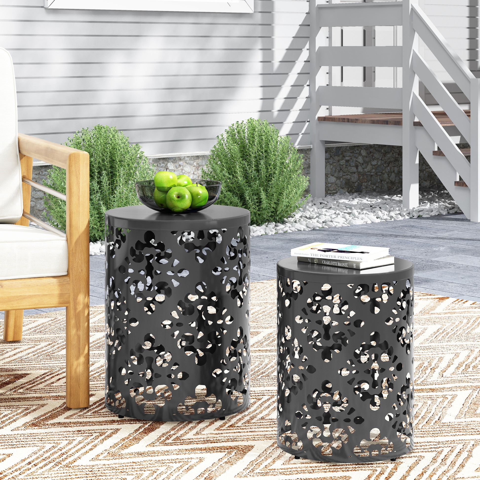 Metal S 2 End Table - Black Iron