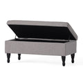 Hyatt Storage Ottoman Grey Fabric