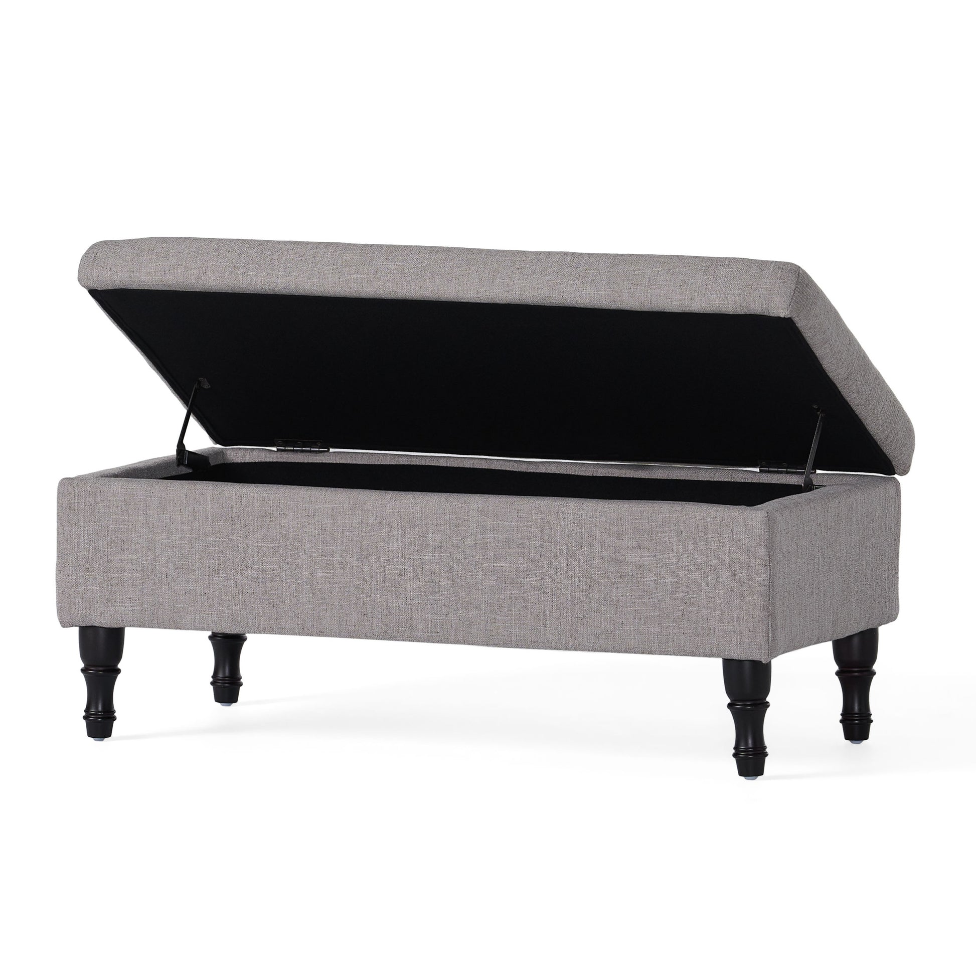 Hyatt Storage Ottoman Grey Fabric