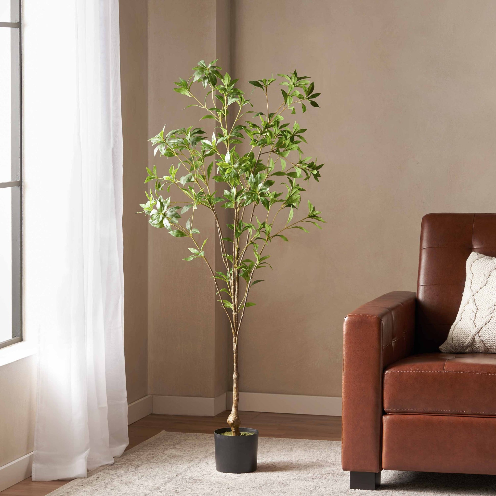 150Cmartificial Pieris Tree Green Rattan