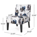 Accent Chair Blue Multi Fabric