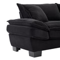 Corduroy Sofa Sleeper Couch Loveseat Sofa With Pillows Comfy Upholstered Deep Seat Sofa For Bedroom,Living Room,Apartment,Office,Dorm Black Corduroy Black Foam Upholstered 2 Seat