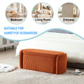 Coolmore Storage Ottoman,Bedroom End Bench,Upholstered Fabric Storage Ottoman With Safety Hinge, Entryway Padded Footstool, Ottoman Bench For Living Room & Bedroom Orange Orange Primary Living Space Foam Corduroy