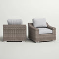 Fully Assembled Patio Chair With Cushions 2 Grey Mix Wicker