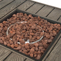 Rene Square Iron Fire Pit 50,000 Btu Tank Inside Wood Iron