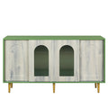 Dresser Drawer Cabinet,Bar Cabinet,Lockers,Sideboard,Buffet Sideboard,Buffet Service Desk,Storagecabinet,Changhong Glass Sliding Door, For Bedroom, Living Room, Kitchen Corridor, Color: Antique Green 5 Or More Spaces Barn Door Green Primary Living Space