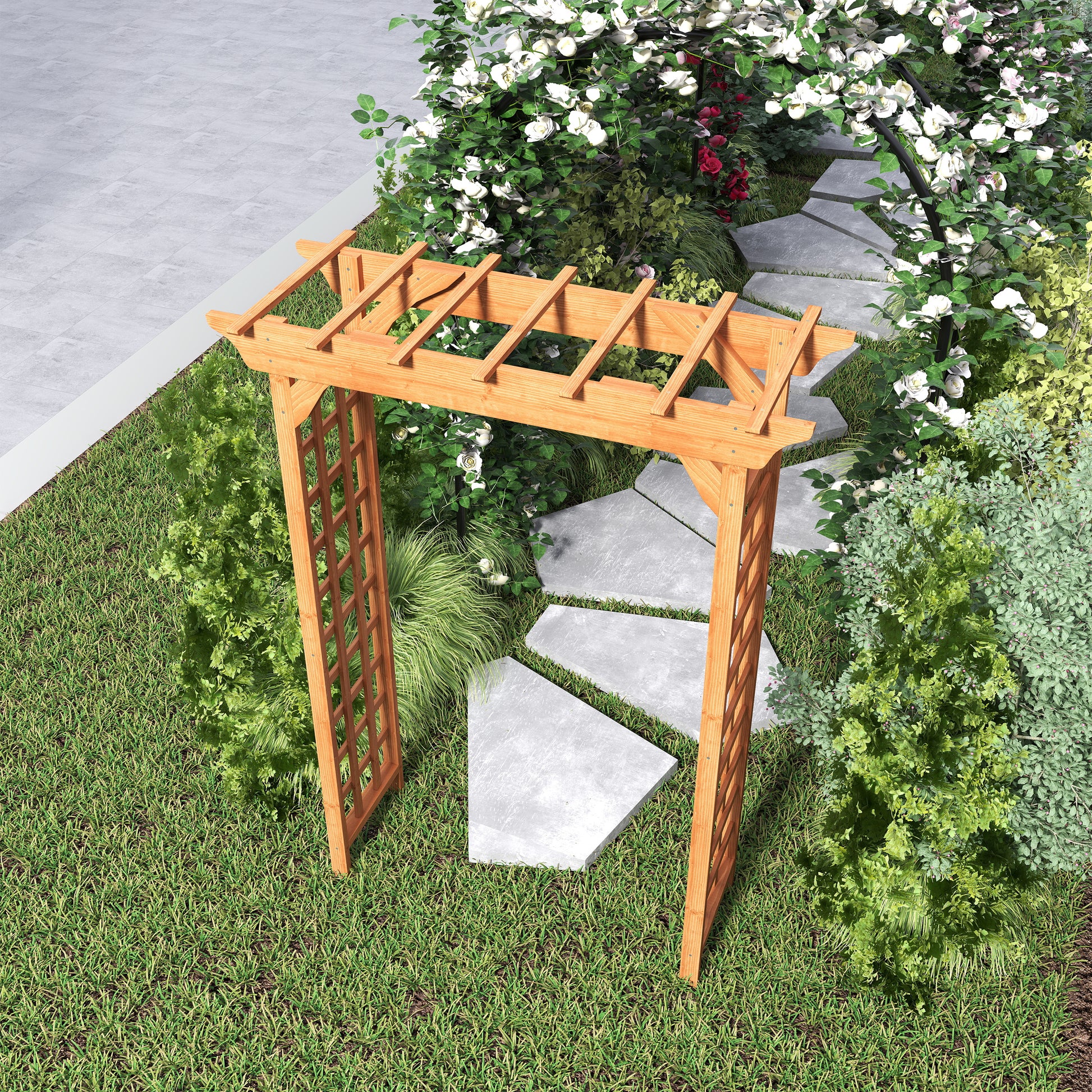 build a wooden arch trellis Wooden Arbor, Wedding Arch For Ceremony, Wood Trellis For Plant Climbi