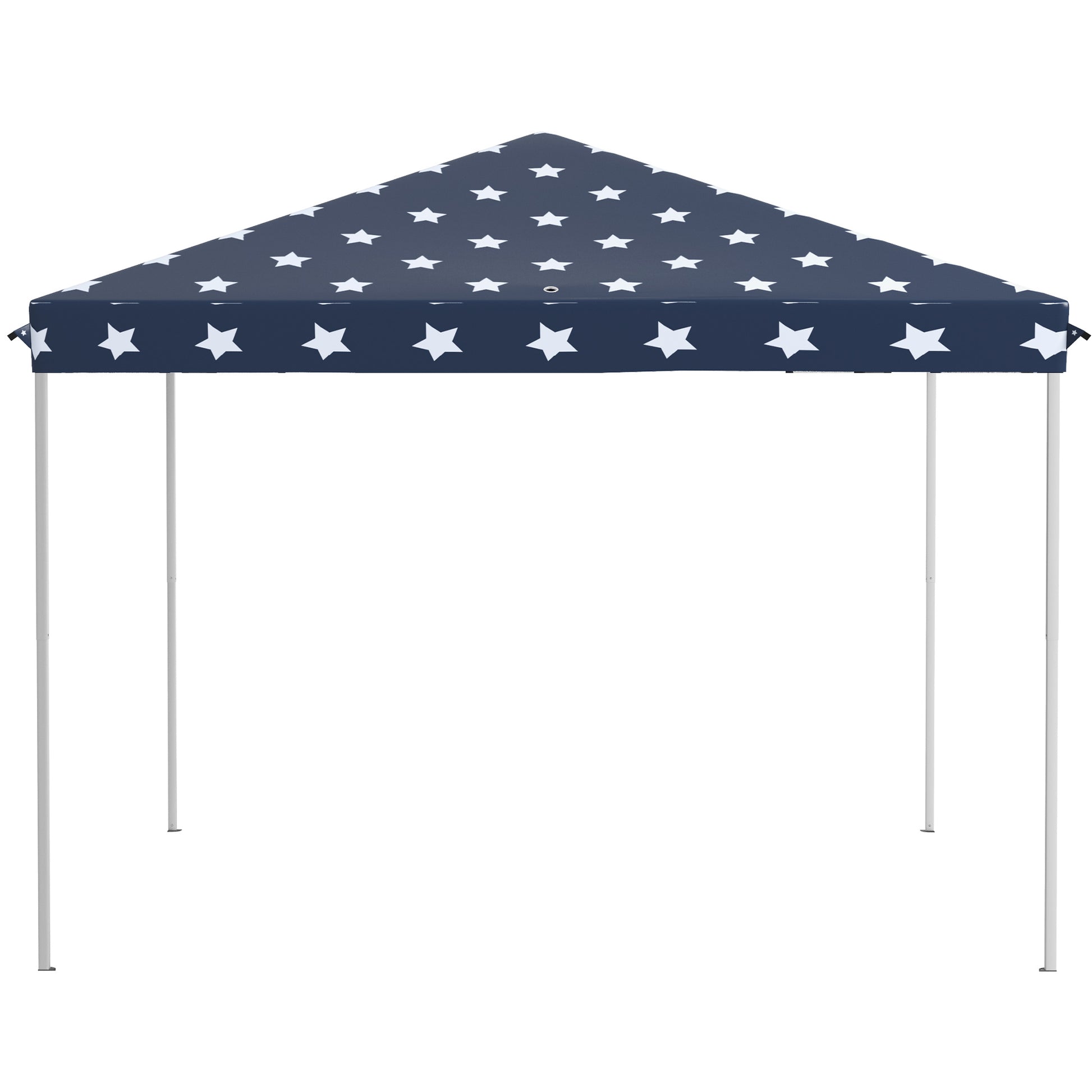 Outsunny 10' X 10' Pop Up Canopy Tent With Netting, Instant Gazebo, Ez Up Screen House Room With Carry Bag, Height Adjustable, For Outdoor, Garden, Patio, American Flag Multicolor Steel