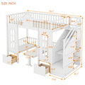 Twin Over Twin Bunk Bed With Changeable Table, Bunk Bed Turn Into Upper Bed And Down Desk White Twin White Solid Wood