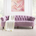 La Rosa Victorian Chesterfield Tufted Sofa, Lavender Velvet Lavender Purple Foam Velvet 3 Seat