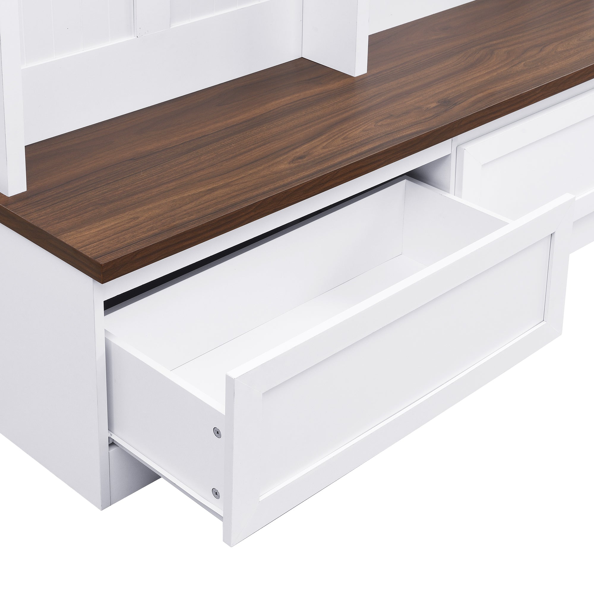 Farmhouse 4 In 1 Hall Tree With Wood Grain Bench, Mudroom Versatile Co